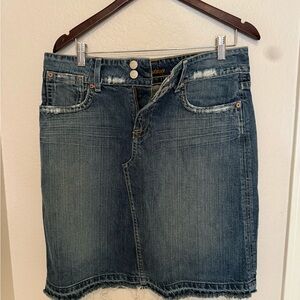 Hudson Jeans Distressed Blue Mini Skirt